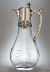 GERMAN SILVER AND CLARET JUGS