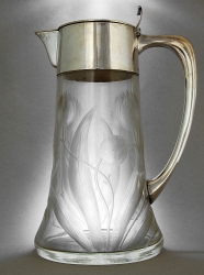 GERMAN SILVER AND CLARET JUGS