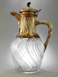 Lot - French silver-gilt claret jug, Gustave Keller