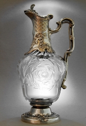 Lot - French silver-gilt claret jug, Gustave Keller