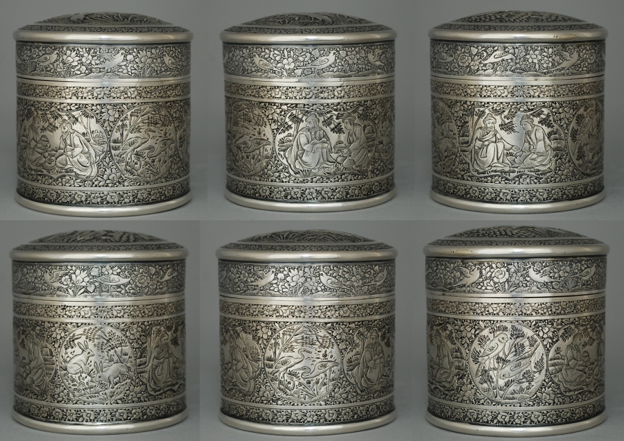 Persian Silver Tea Caddy