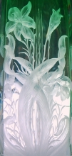 Detail of finely engraved glass by Moser - Karlsbad - Czechoslovakia